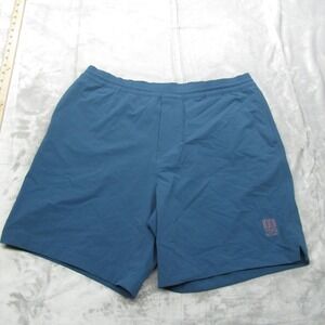 Topo Global Shorts Men XL 33 Blue Designs Sea Blue Nylon Unlined Elastic Gym Run